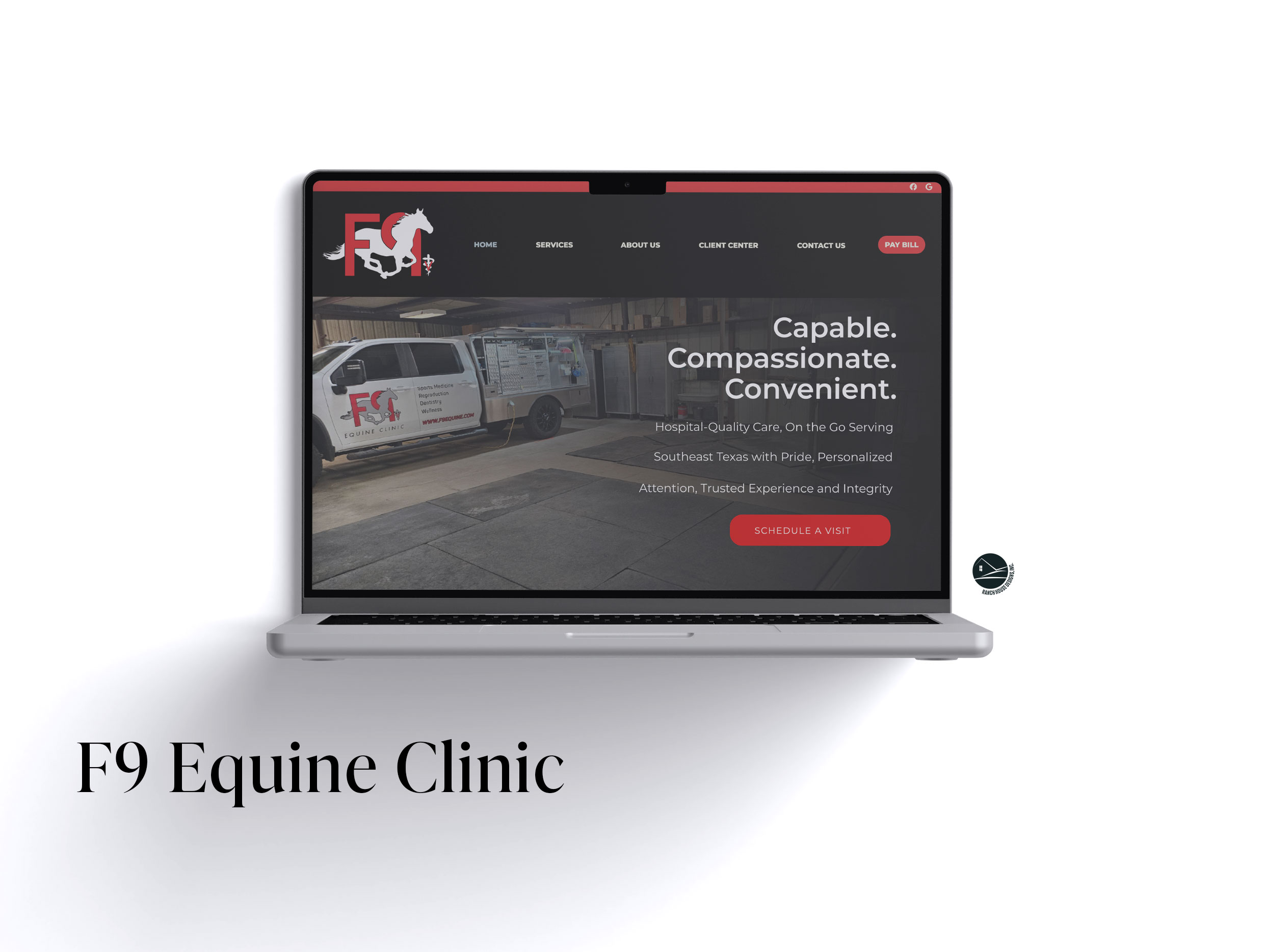 F9 Equine Clinic Web Design - Ranch House Designs, Inc.