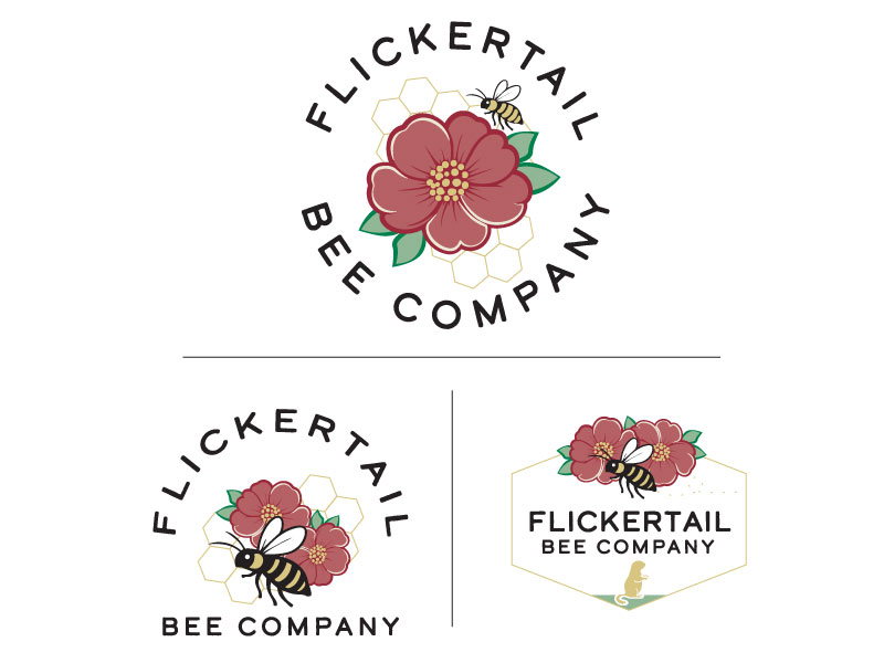 Flickertail Bee Company Logo Design - Ranch House Designs, Inc.